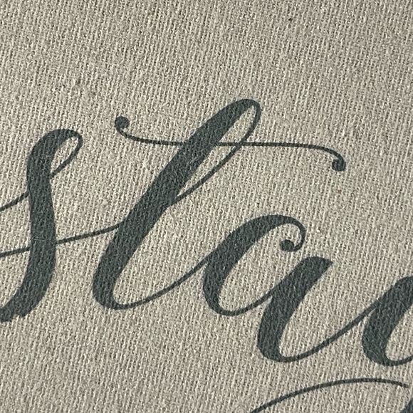 NWT canvas and wood signs set of 2 cream and earthy beautiful green & black font - Picture 7 of 11